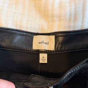 Wilfred Black Faux Leather pants